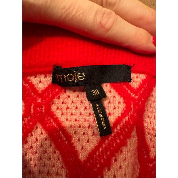 Maje Red Embellished Mini Skirt MSRP: $320 - Picture 8 of 9